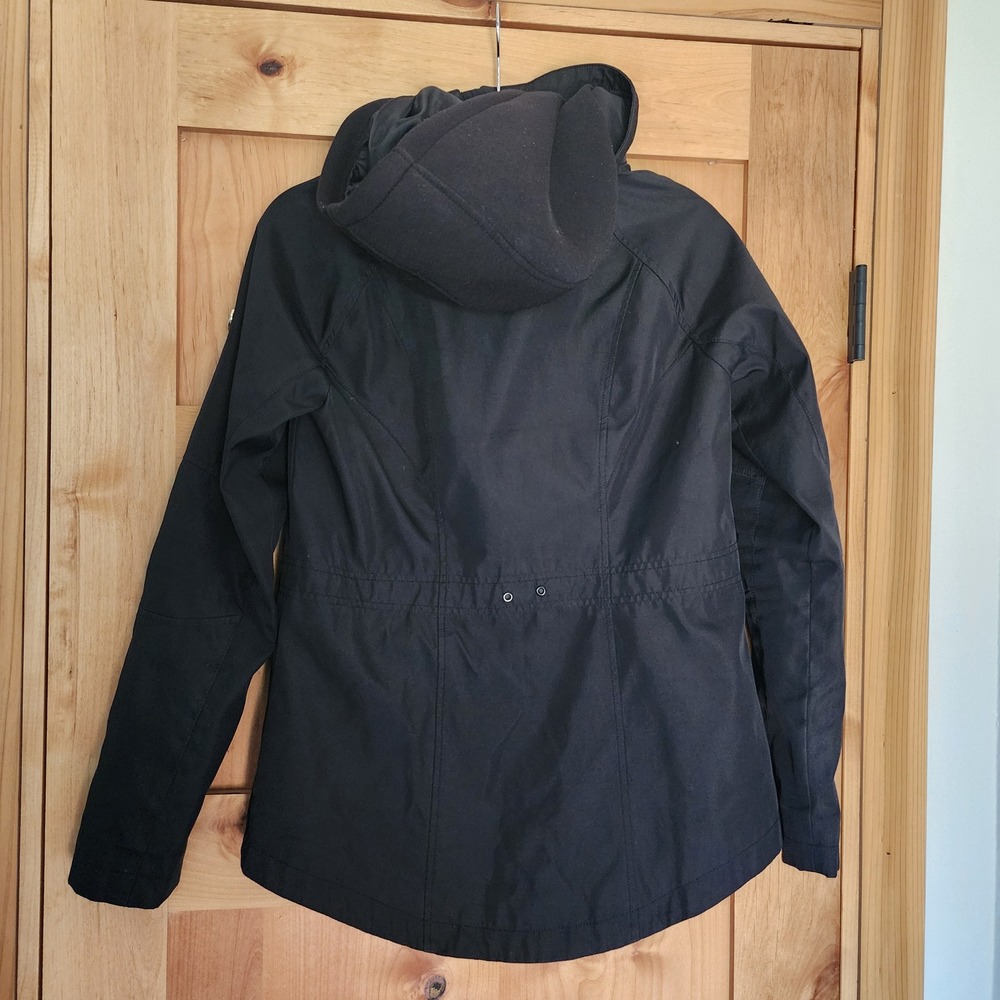 Michael Kors SMALL Black Hooded Soft Shell Luxury Jacket Utility Athleisure S - Picture 2 of 8